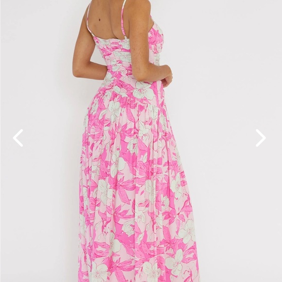 Pink Floral Maxi Dress - Picture 2 of 4